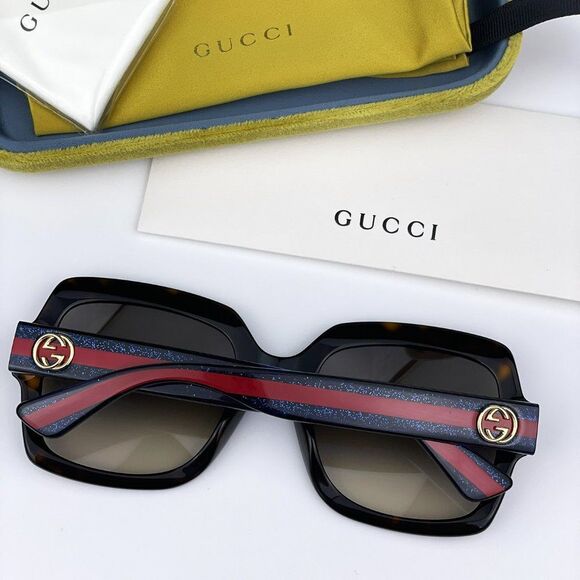NEW Gucci GG0036SN 004 Havana Blue Brown Gradient Square Women Sunglasses main image 10
